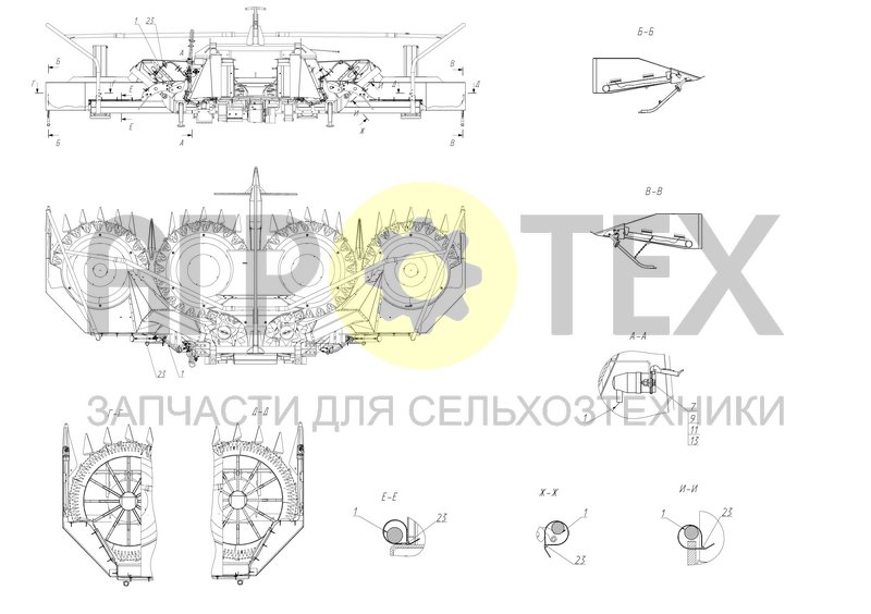 Чертеж Коммуникации электрические жатки (ЖР-750.10.060)